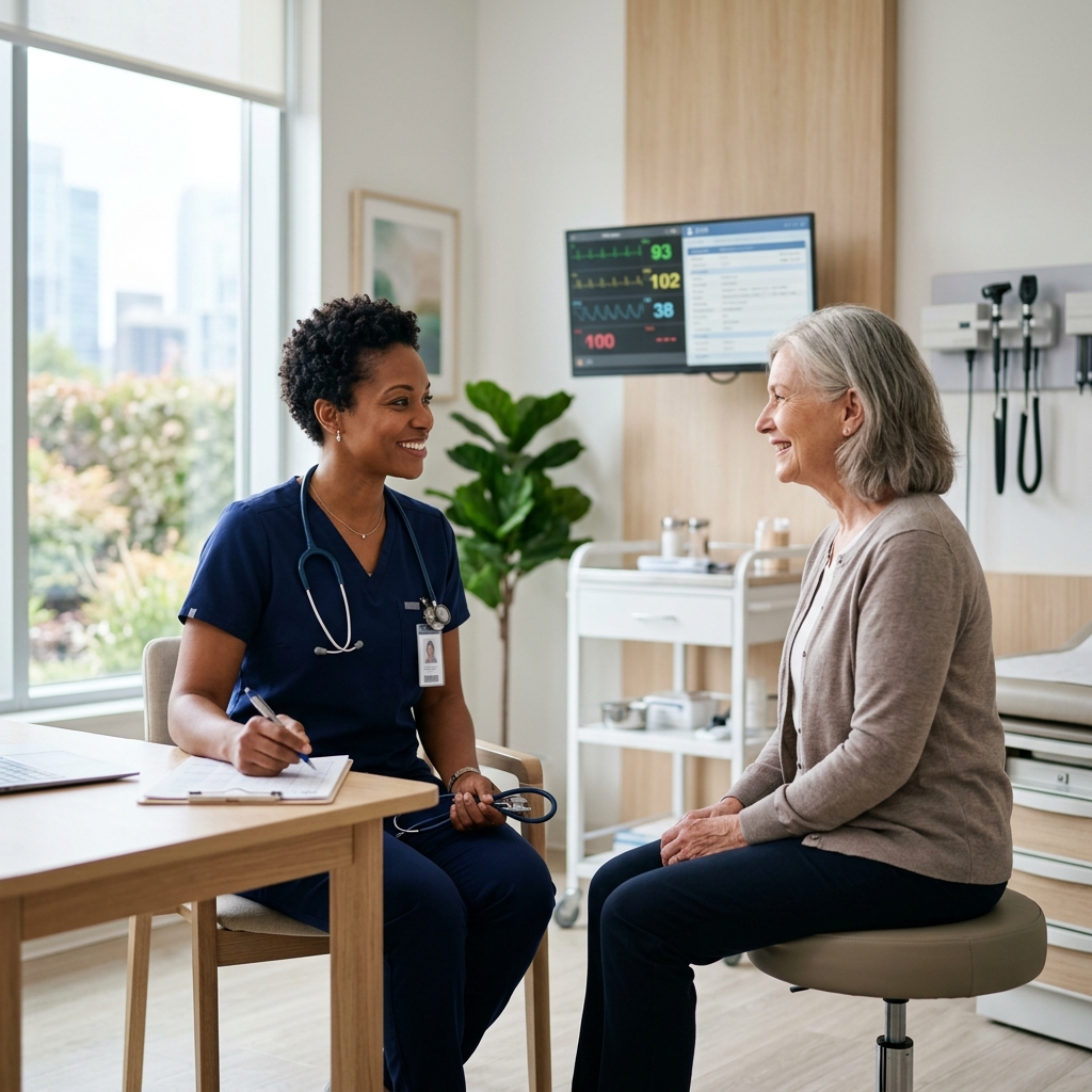 Healthcare provider consulting with patient